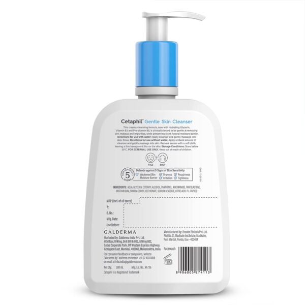 Cetaphil Gentle Skin Cleanser - 500ml - Image 3