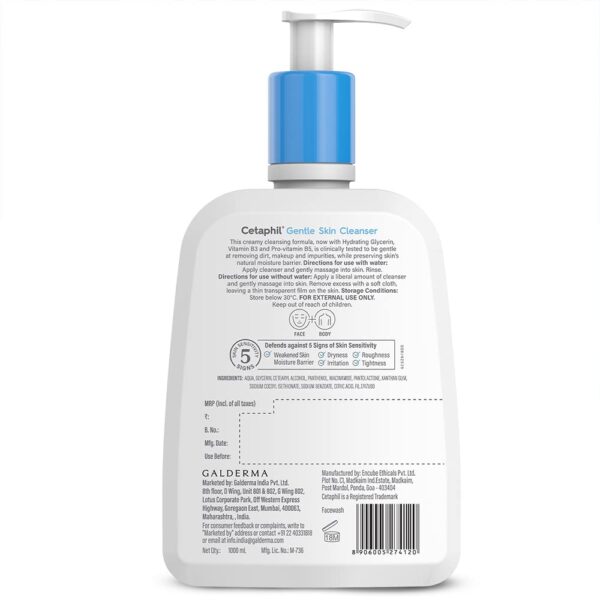 Cetaphil Face Wash Skin Cleanser 1000 Ml - Image 2