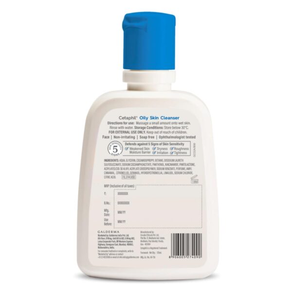 Cetaphil Oily Skin Cleanser Face Wash 125 ml - Image 2