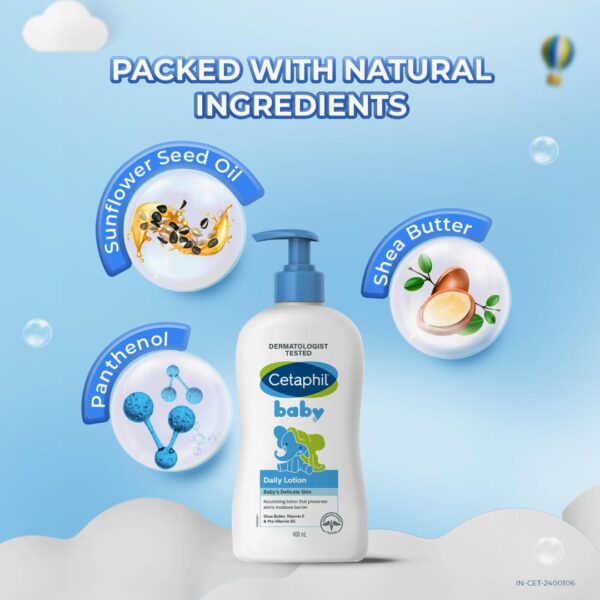 Cetaphil Baby Daily Lotion, White, 400 ml - Image 3