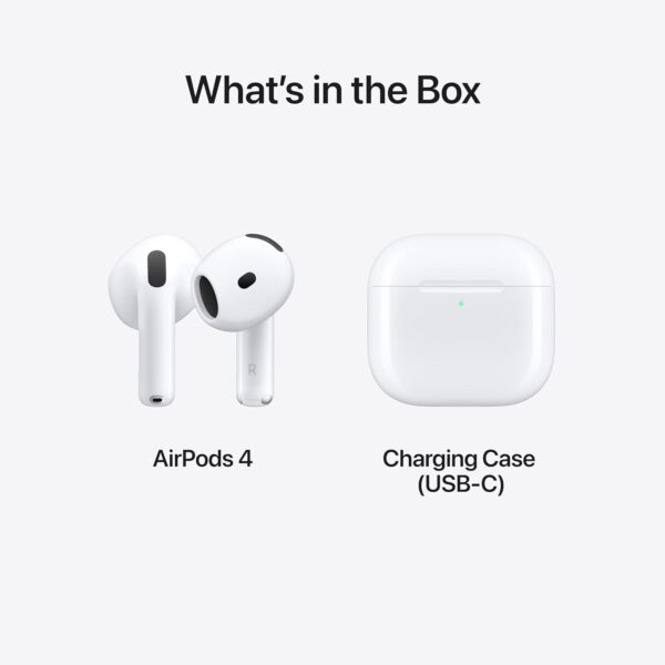 Apple AirPods 4 Wireless Earbuds | Personalized Spatial Audio, H2 Chip, 30H Battery, USB-C Case, Sweat & Water Resistant - Image 5