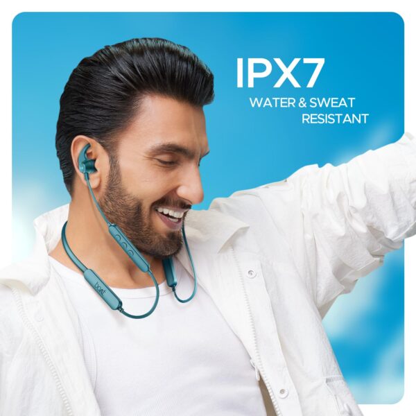 boAt Rockerz 255 Pro+ Neckband | 60H Playback, ASAP Charge, Dual Pairing, IPX7, BT v5.2, Hearables App (Teal Green) - Image 6