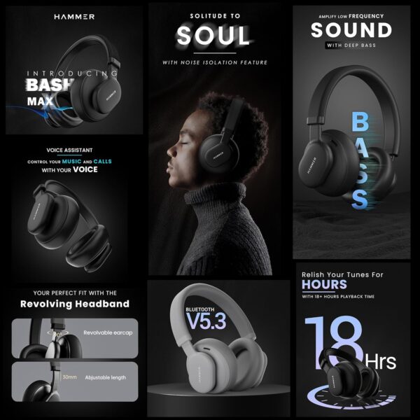 HAMMER Bash Max Bluetooth Headphones - Image 2